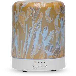 Gold Foliage Mini Ultrasonic Aroma Diffuser - Pink Zebra Oil Diffuser