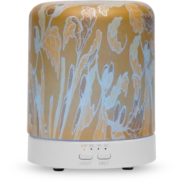 Gold Foliage Mini Ultrasonic Aroma Diffuser - Pink Zebra Oil Diffuser
