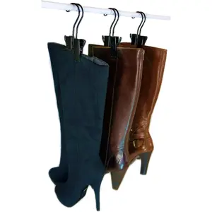 Boot Hanger - Shoe Storage Space Saver Set of 3 Boot Holder Clips Storage Black