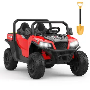 GARVEE 24V 4x4 Unisex Electric Ride-On Dump Truck Toy - Remote Control, Shovel, Bluetooth Audio, Auto Lift Bed, Durable Outdoor Fun