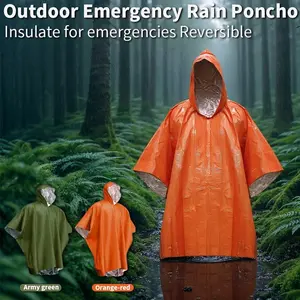 Outdoor Emergency Raincoat Set, Waterproof Rain Suit, High-Quality Pe Insulation Blanket, Reusable Waterproof Windproof, Ideal for Hiking Camping Essentials