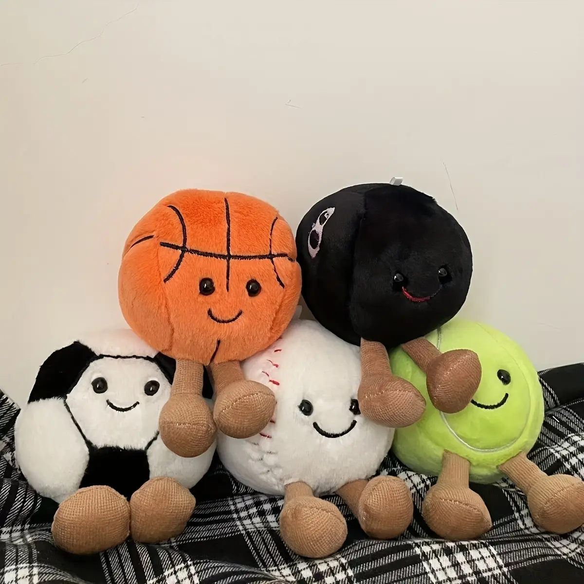 Ball Sports Style Cartoon Soccer, Basketball, Tennis, Baseball & Billiard Plush Dolls - Novel and Creative Plush Toys for Fun Ball Gifts