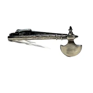 MENDEPOT Brush Gunmetal Tone Ancient Warrior Axe Tie Clip Men Tie Bar Gift For Father Husband