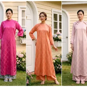 Vietnamese Ao Dai M5 ( Vietnamese Size ) / Áo Dài Cách Tân Truyền Thống Việt Nam/ Girl Ao Dai / Luna Ao Dai / Áo Dài Tết / Áo Dài Dáng Suông Vải Gấm Thọ