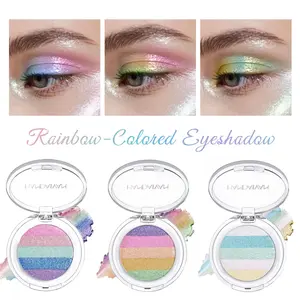 HANDAIYAN Rainbow Chameleon Eyeshadow Palette, Holographic Shimmer Powder Face & Body Highlighter, Multichrome Dragon Scale Eyeshadow for Festival, Party, Christmas Gift
