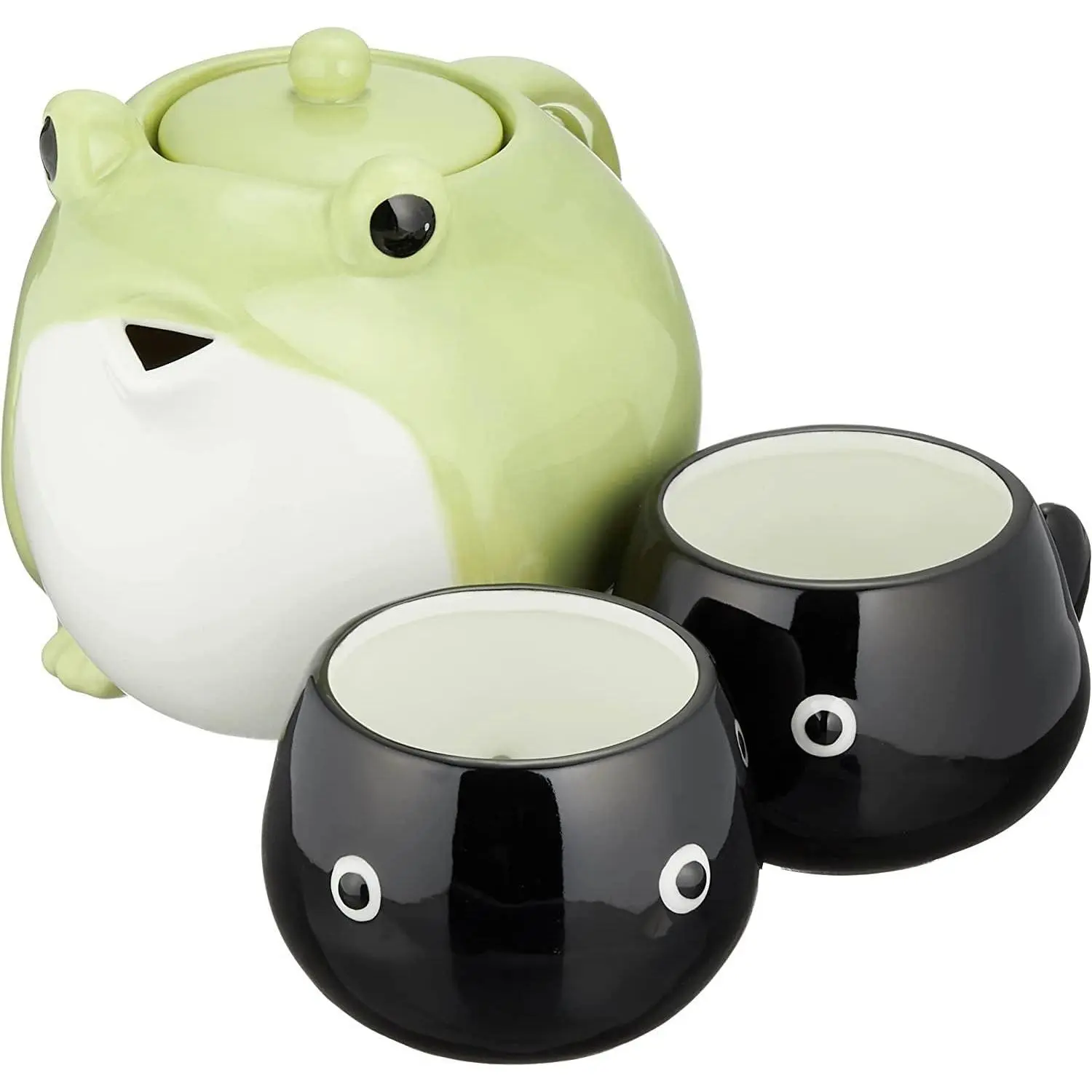 SAN3293 Cute Tableware Teapot & Tea Cup Set, Frog Parent and Child, 20.3 fl oz (600 ml), 45.1 fl oz (140 ml)