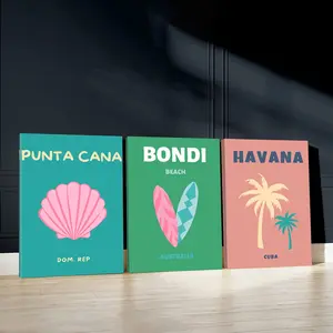 3pcs Tropical Travel Wall Art, Summer Vacation Poster, Fun Beach Art Prints, Adventure Home Decor, Modern Wall Paintings, Cozy Canvas Posters Wall Arts, Decor for Living Room, Restaurant, Kitchen, Bedroom, Housewarming Gift, With Frame