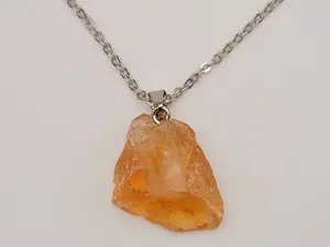 Citrine Necklace 18 inches Silver tone, Daily necklace Gift for her Citrine