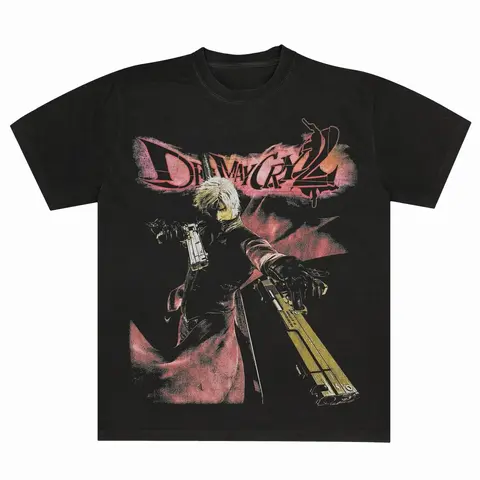 ZORA LAB Devil May Cry Dante Unisex Cotton T-Shirt - Soft, Seamless, Classic, Stylish, Casual Retro Vintage Pulp Gothic Grunge Reinforced Streetwear Graphic Mens Top, Male Clothing Gift
