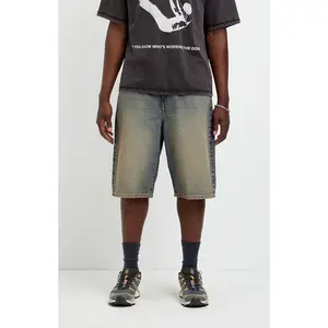 Pacsun Men's Austin Extreme Baggy Jean Shorts Dark Blue Tint