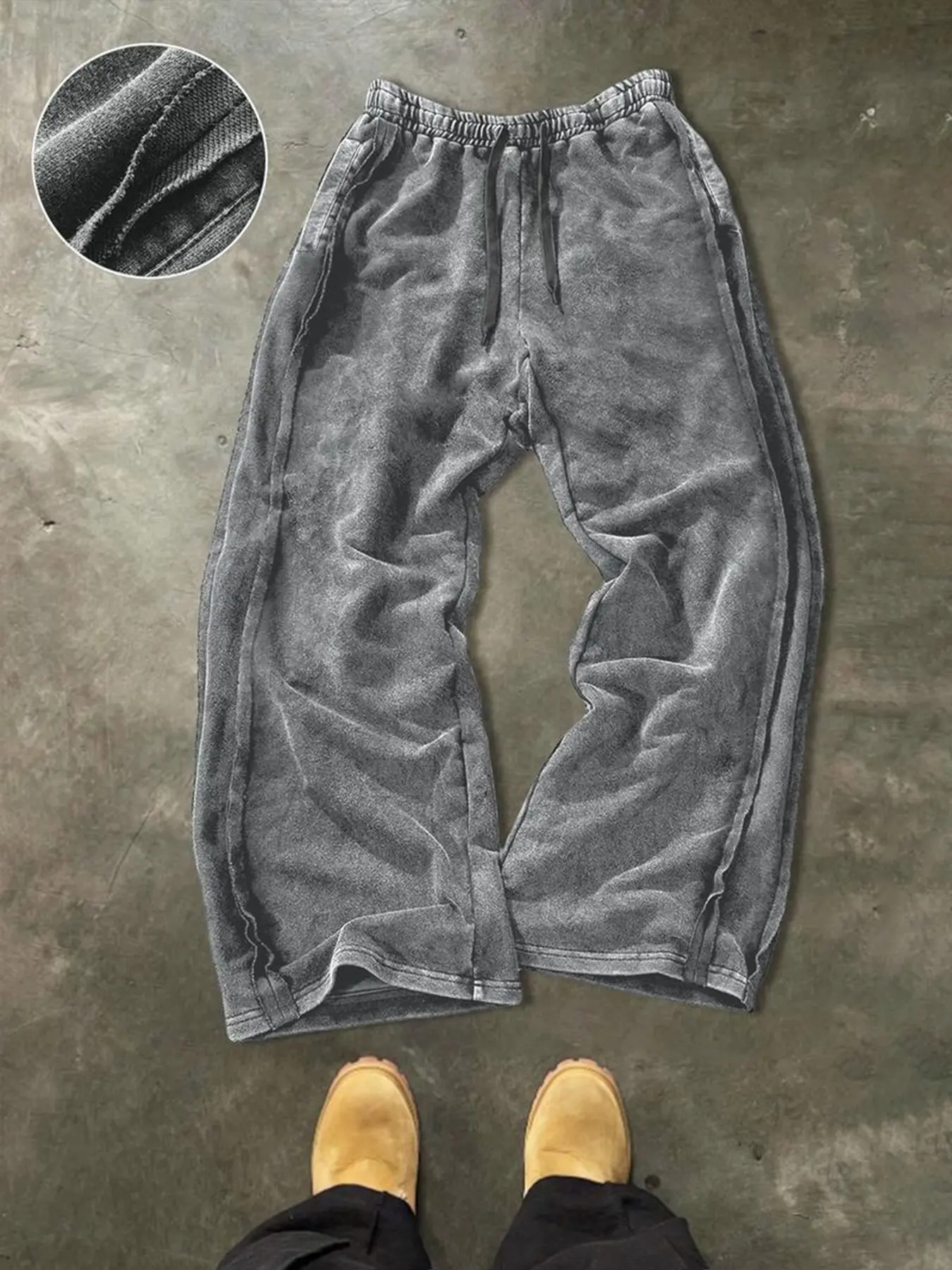 Men's Street Style Cotton Jogger Pants, Loose Fit Elastic Waist Knit Pants, Casual All-Season Comfort Fabric, Fashion Daily Wear, Casual Sports Trousers