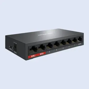 8 Port Full Gigabit Switch 260m Long Range Transmission Wall Mountable Network Device