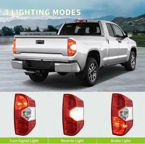 OEDRO Tail Lights Assembly Compatible with 2014-2021 Tundra, Red Clear Replacement Taillights - Driver and Passenger Side