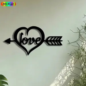1pc Love Heart with Arrow Metal Wall Art, Cupid's Arrow Statue Mural, Intricate Craftsmanship, Perfect for Valentines Day, Anniversary Decor, Perfect for Living Room Bedroom Wedding Venue Decor, Ideal Gift for Romantic Decor Enthusiasts.