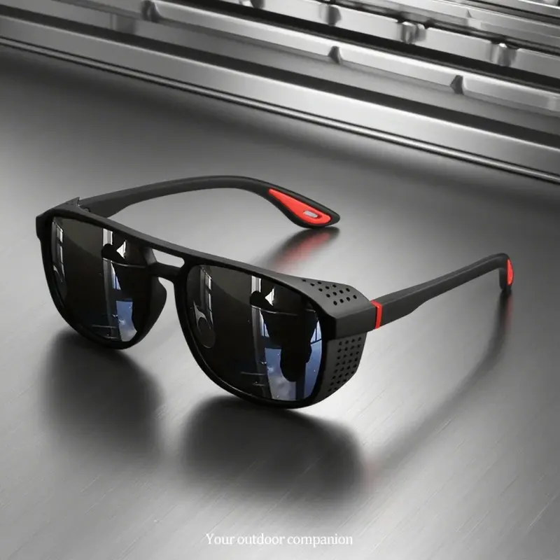 Men's Polarized Wraparound Sport Sunglasses - Wraparound Frame, Lightweight Frame, UV400 UV Prevention Lenses, Windproof Bike Gear, Bold Style, Riding Glasses, Adult Outdoor Polarized Non-Prescription Eyewear Accessory