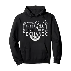 This Girl Loves her Mechanic mechanics wife funny car, Trendy Cotton Hooded Sweatshirt, Street Style Sweatshirt, Crew Neck Sweatshirt, Ultra Soft, Breathable, Four Seasons Casual Hooded Sweatshirt, Perfect for Daily Wear, Casual Outings
