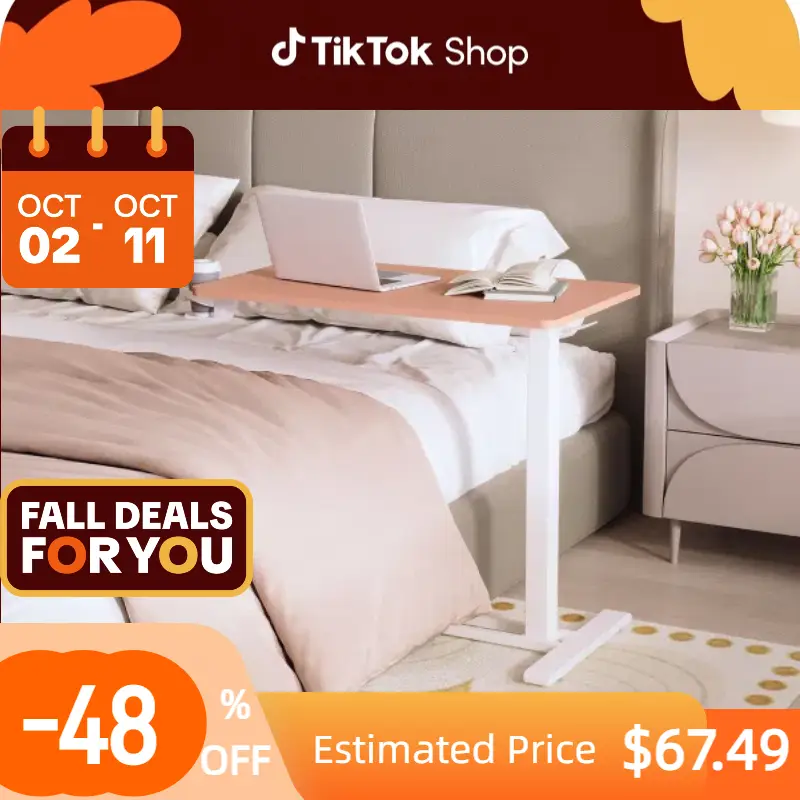 【TikTokShopfalldealsforyou】 H7 Mobile Adjustable Bedside Table, Standing Desk with Wheels, Rolling Laptop Desk Cart & Portable Computer Workstation fo