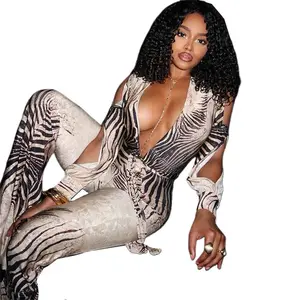 2025 Autumn/Winter New Collection: Sexy Stylish Deep V-neck Off-the-Shoulder Top & High-waisted Flared Trousers Jumpsuit New Year Gifts