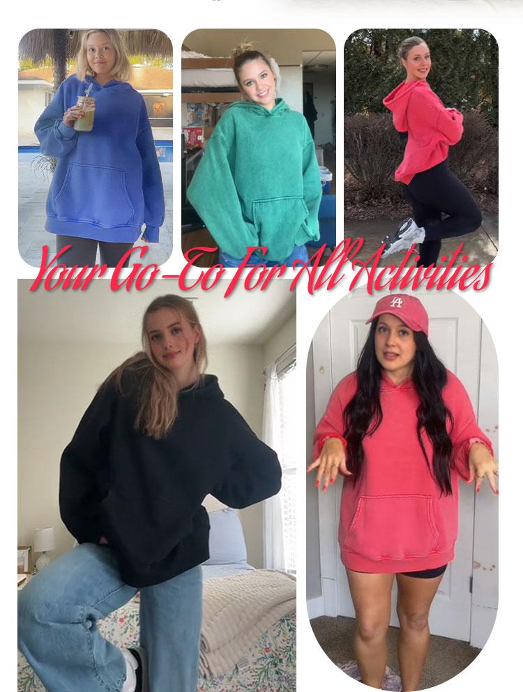 AUTOMET Fade Craft Unisex Casual Oversized Acid Wash Tops Hoodie Pullover-Athletic&Warm, Long Sleeve Relaxed Fit Sweatshirt In Soft Material,Pair with leggings-No Bleach or Detergent Needed