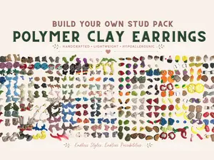 Handcrafter Polymer Clay Stud Earrings - Build Your Own Stud Packs!