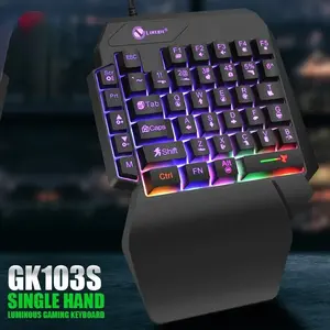 35keys One Handedly Single Hand Mini Gaming Keyboard Usb Ultra-slim Wired Backlight Keyboard for Laptop Desktop PC Smartphone