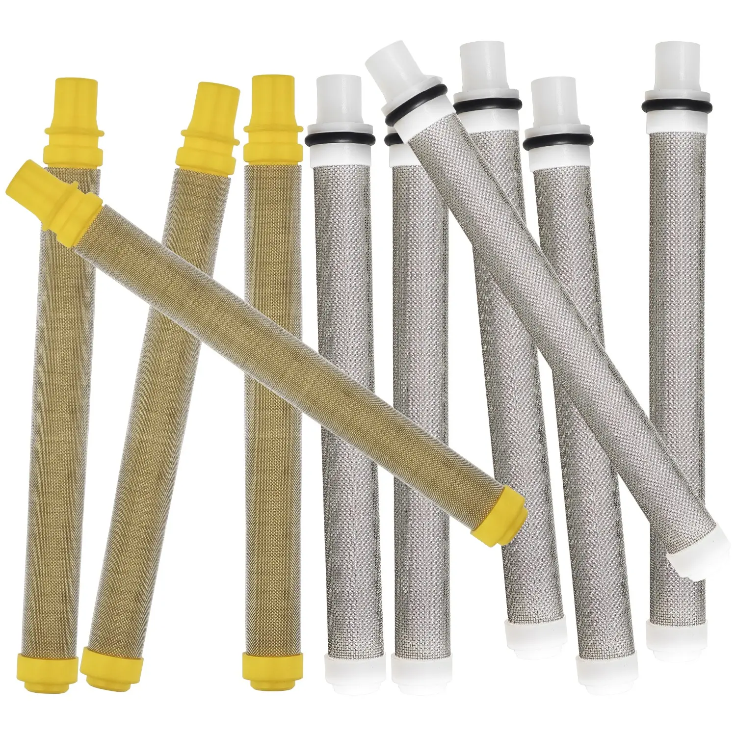 Airless Spray Gun Filter 60 Mesh & 100 Mesh Replacement 10 Pack High Pressure Paint Spray Gun Accessories for Titan/Wagner/Spraytech Push on 581-062 581062 0089959 0089324 0154675 0516732, 0515220