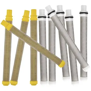 Airless Spray Gun Filter Durable Filters 60 Mesh & 100 Mesh Replacement 10 Pack Bulk Pack High Pressure Paint Spray Gun Accessories for Titan/Wagner/Spraytech Push on 581-062 581062 0089959 0089324 0154675 0516732, 0515220