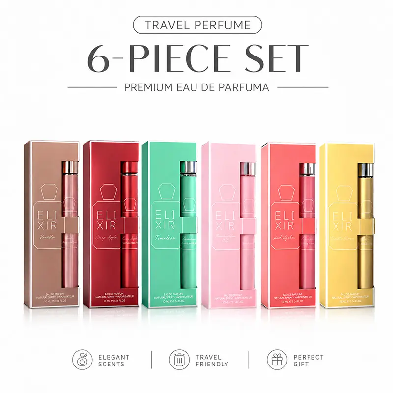 6-Piece Set Women's Eau De Parfuma Fragrance Spray,Travel Size Premium Perfume, Long-Lasting, 6 Different Scents,Perfect For Dating, Daily Life, Parties,Gift Giving, 1.18 fIoz/35 ml Each Bottle