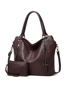 Women's Simple Plain Pu Leather Bag Set As Gift, Including Casual Handbag Satchel, Casual Shoulder Bag, Adjustable Strap Crossbody Bag & Wrist Bag for Work & Daily