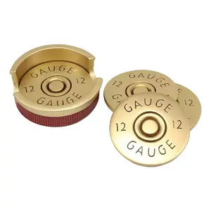 Western 12 Gauge Shotgun Shells Ammo Coaster Set With 4 Shell Casing Coasters
