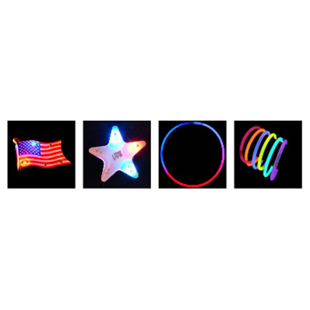 212 MAIN 120-Piece Patriotic 4th of July Party Pack - Glow Necklaces, Glowing Star Pins, Star Bracelet Accessories, Festive Party Gifts, Glow Necklace, Glowing Star Pin