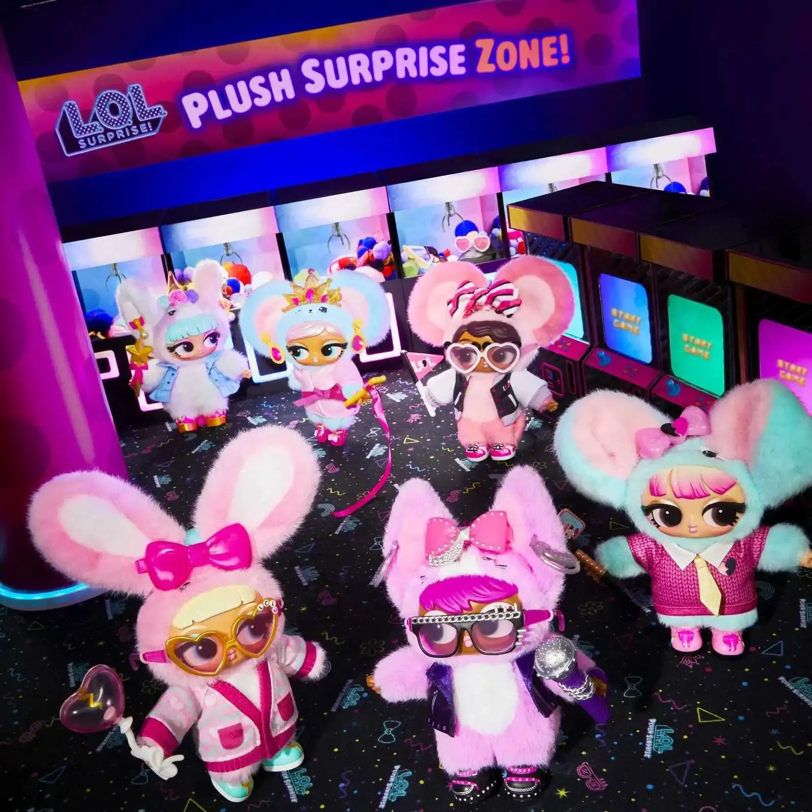 LOL Surprise! Plush Surprise Zone Mystery Blind Box | Cute Animal Onesie Series | Soft Furry Bag Charms & Keychains | Collectible Mini Dolls in Bunny, Mouse & Unicorn Outfits | Trendy Y2K Gift for Girls