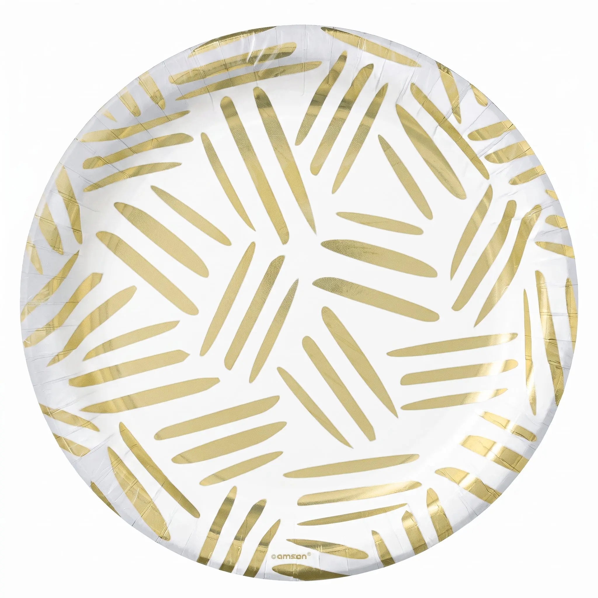 Elegant Gold Motif 10" Round Paper Plates