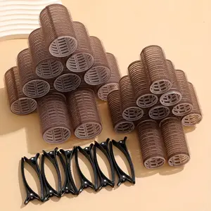 36pcs/set Self-grip Rollers with 24 Rollers and 12 Clips, Salon Quality Curlers for Diy Hairstyling, Heatless Rollers, Heatless Curling Rod, Heatless Styling Tools, Hair Curling Rods