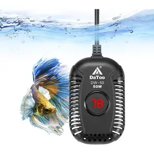 Small Aquarium Heater 50W Mini Fish Tank Heater 50 Watt Submersible with LED Temperature Display