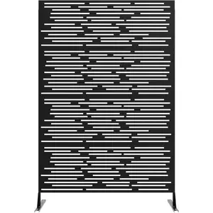 72" H Black Decorative Metal Garden Fence 1PC - Rust-Proof Scroll Design, Easy Snap-Together Privacy Panels for Yard, Flower Bed & Patio