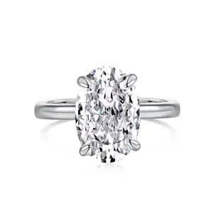 Alloy Rings, Elongated Cushion Cocktail Ring, The Ideal Choice for Gifts, Zircon Ring Female Oval Ice Flower Ring