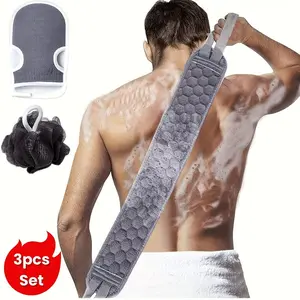 Deep Cleaning Bath Sponge Set, 3 Pieces, Revitalizes Skin, Enhances Cleansing Experience, Perfect for Daily Use, Ideal Gift Option