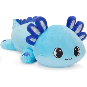 Axolotl Plush, 13" Soft Stuffed Animal Plush Toy, Cute Axolotl Plush Pillow, Kawaii Plushies Dolls, Blue Axolotl Gift for Girls Boys