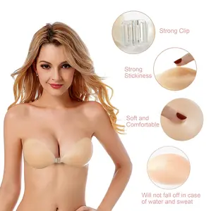 Adhesive Bra Strapless Sticky Invisible Push up Reusable Silicone The Best Off Backless Viscous for Women