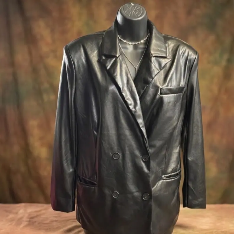Women’s  Blazer Leather Long-length New Size “S” Suit Elegance Formal Style