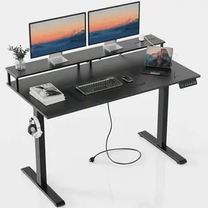 MUSEN Standing Desk with Drawers & Power Outlets, Electric Standing Desk with Monitor Stand, Adjustable Height, Ergonomic Adjustable Desk with Memory Preset, Computer Desk Stand Up Desk, Suitable for Home Office