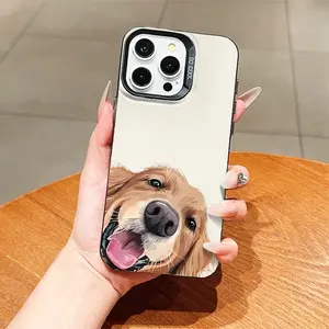 Golden Retriever Pattern Case for iPhone 17 Pro Max 17 Air 16/15/14/13/12/11 Pro Max XR XS E Plus Retro High-end Shockproof Drop Screen Protection Cute Durable PC Smartphone Cover gift for her