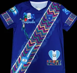 CAMISETA TÍPICA DE GUATEMALA AZUL  2023 TALLAS PARA HOMBRE/ GUATEMALA JERSEY Q3T UMG