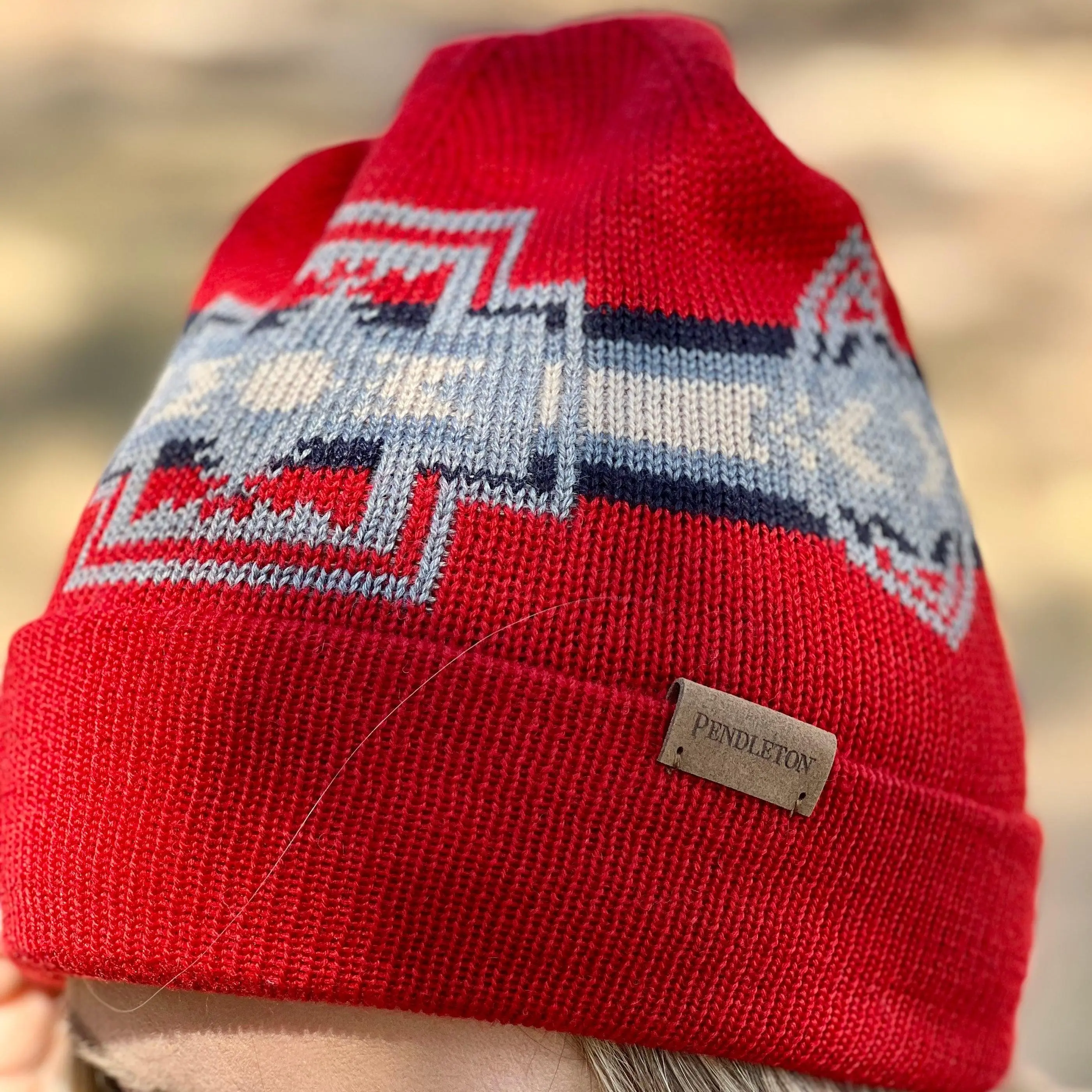 Pendleton Harding Knit Beanie - Light Beige, Button Front, Classic Design, Ideal for Cold Weather
