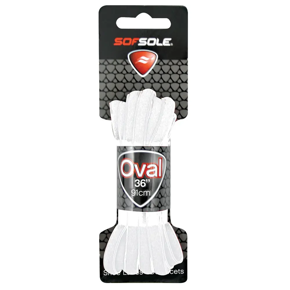 Sof Sole Athletic Oval Shoe Laces - White, Stronger, 36 Inches, 91 Cm