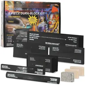 Set 6 count - Flexible EVA  Wet or Dry Autobody Sanding Blocks Kit for Automotive Bodywork