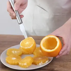 1pc Stainless Steel Orange Peeler and Vegetable Slicer - Effortlessly Handle Citrus Fruits, Suitable for Oranges, Lemons, and More - Durable, Safe, and Versatile Kitchen Tool for Fruit and Vegetable Slicing | Stylish Design | Efficient Peeling Tool,