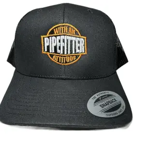 Pipefitter  With An Attitude, Direct Embroidered, SnapBack and Adjustable Mesh Curved Bill Hat Cap by Yupoong