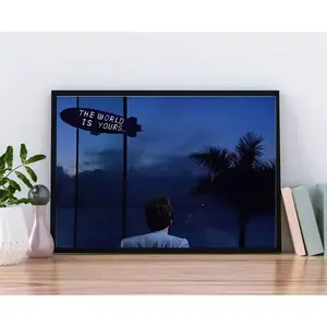 Scarface Tony Montana the World Is Your Movie Scene Retro Poster